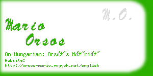 mario orsos business card